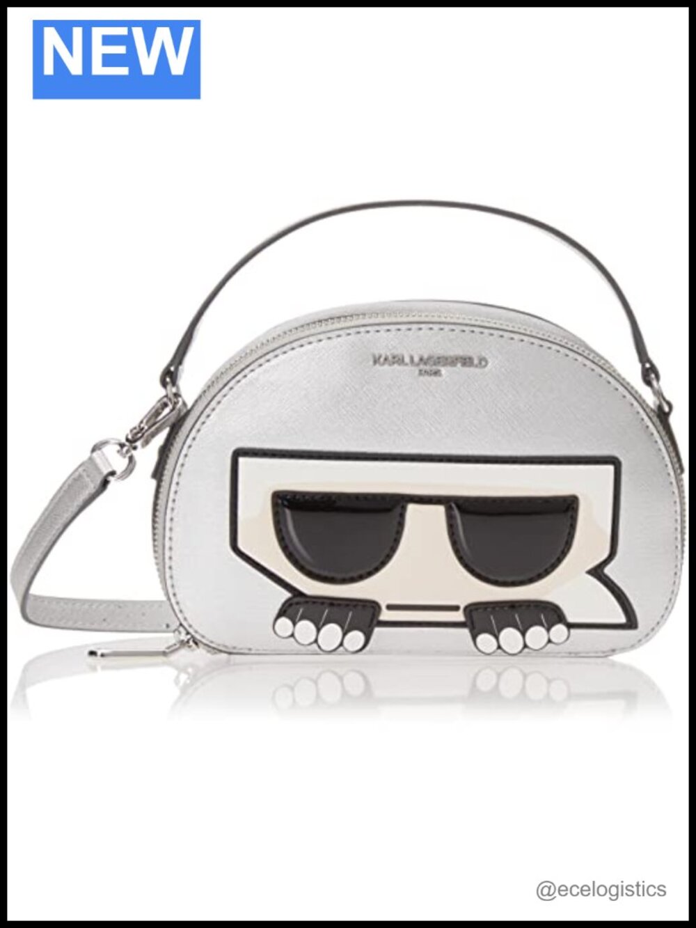 KARL LAGERFELD Satin Crossbody Bag PVC Flap